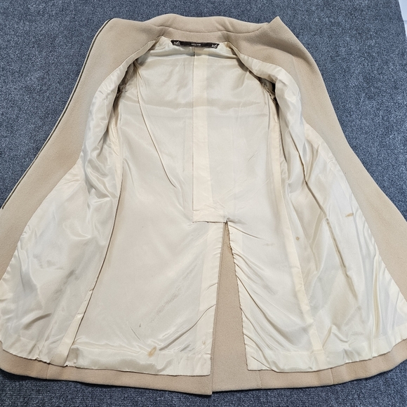 VTG HERMES Authentic WOMEN'S Tan Long Chester Coat 100% Wool Size XS Full Zip - Picture 10 of 16